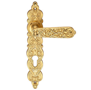 Ручка Archie на длинной планке ARABESCO S. GOLD (CL) под евроцилиндр — купить в Miss Doors
