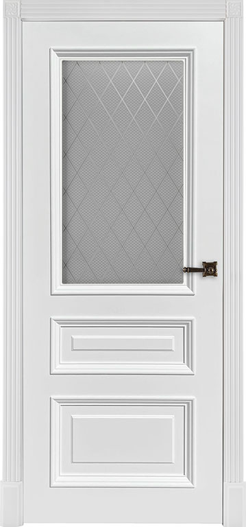 Кардинал 1/2 | Эмаль белая | Остекленная — купить в Miss Doors
