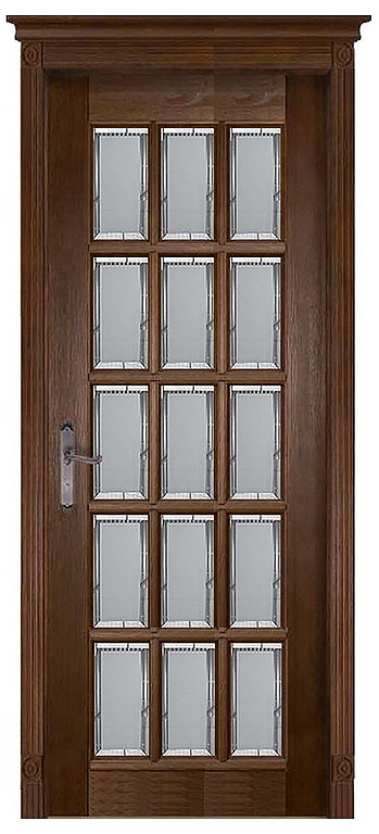 Лондон 2 | Античный орех | Массив ольхи | Остекленная | Фацет — купить в Miss Doors