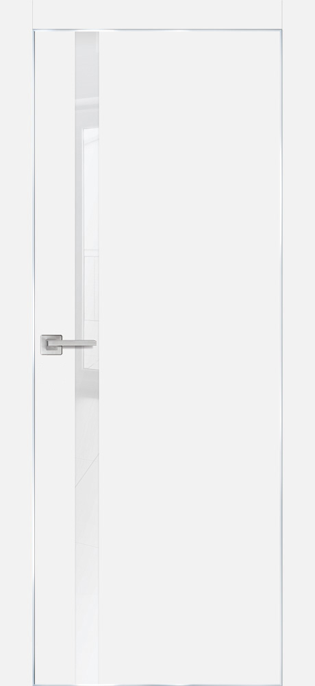 Урбан 1SV | Эмалекс белый | Белый лакобель |  кромка алюм хром — купить в Miss Doors